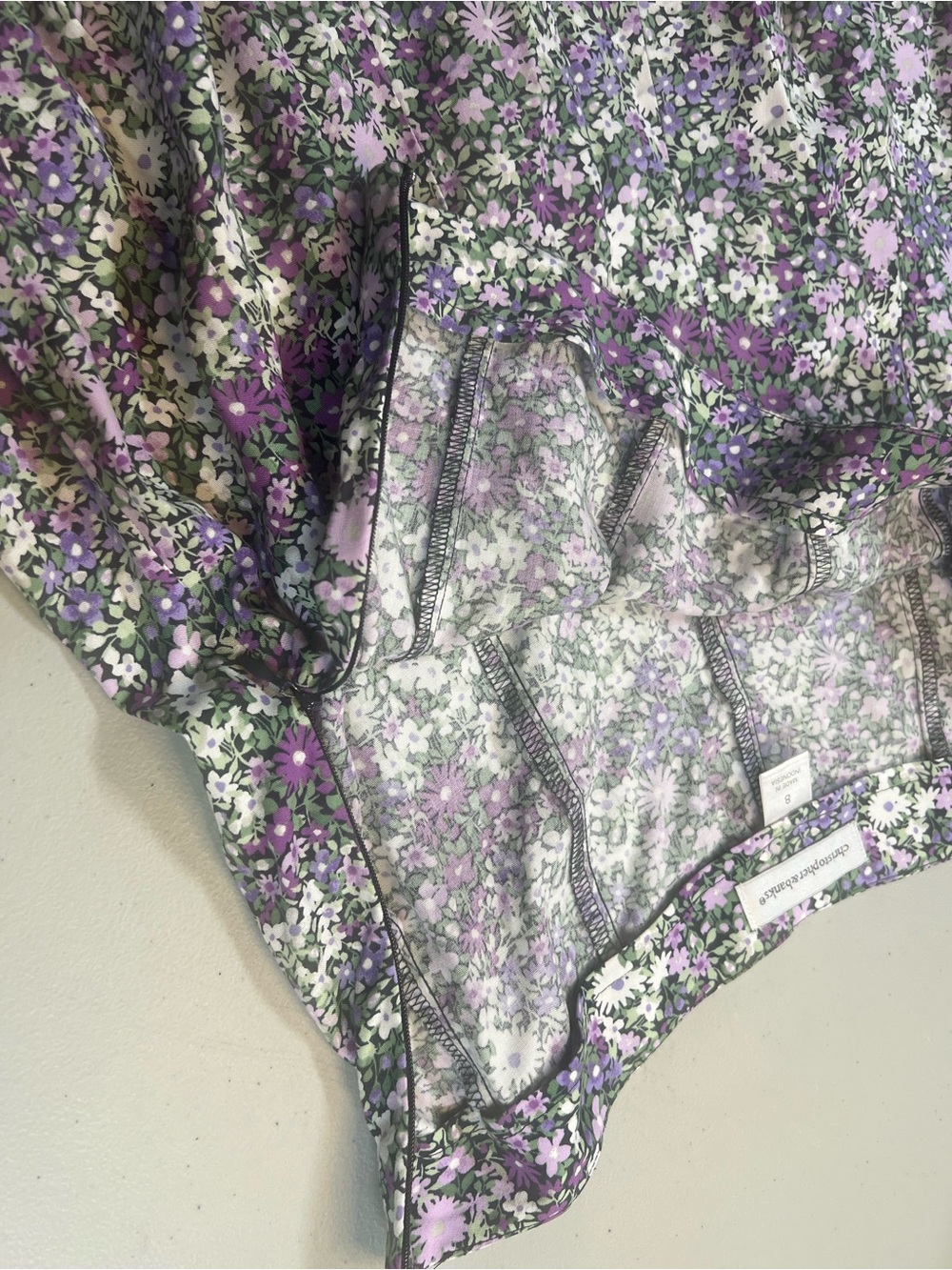 Christopher & Banks Purple Floral A-Line Midi Skirt Women’s Size 8 Rayon - Picture 4 of 10